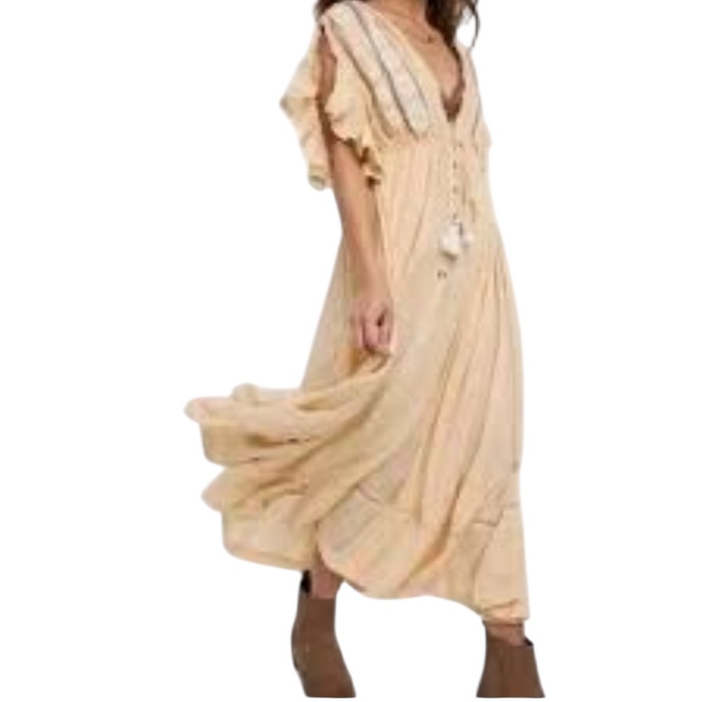 Free People, Will Wait For Your, High Volume Bohemian Dress